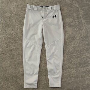 Under Armour White Baseball Pants with Black Logo